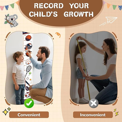 Personalized Name Kids Height Wall Chart,Animals Canvas Height Chart for Kids, Growth Chart for Wall Baby Room Nursery,Toddler Height Wall Chart Hanging Rulers for Children Bedroom Playroom Wall Decor