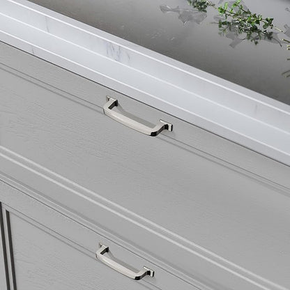 Khtumeware 10 Pack Polished Nickel Cabinet Pulls & Drawer Handles - 3-3/4 Inch, Kitchen Cabinet Hardware