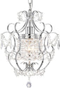 Small Chandelier for Bedroom, 90% Pre-Assembled Chrome Chandelier, Mini Acrylic Crystal Chandelier, 1 Light Pendant Light Fixtures for Bedroom,Closet, Bathroom,Entryway,Foyer, Living Room