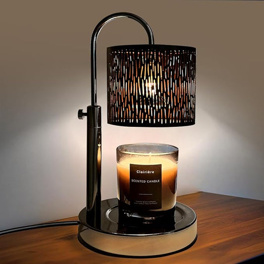 Candles Warmer Lamp with Timer and Dimmer, Home Bedroom Decor, Electric Adjustable Candle Wax Warmer Melter, Vintage Decor Birthday Monther Day Gifts,2 Bulbs，Black