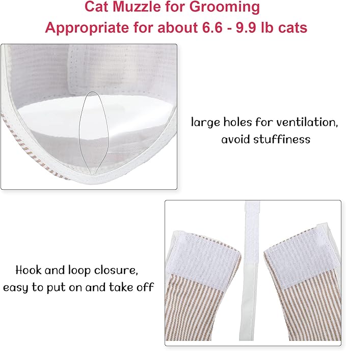 LEIFIDE 7 Pcs Cat Muzzle for Grooming Including 1 Muzzle Bathing 4 Boots 2 Nail Clippers Trimmer Breathable Anti Bite Mask Shoes for Cats Anti Scratch Paw Covers for Pet Grooming Shaving Bathing-Mewly Pet