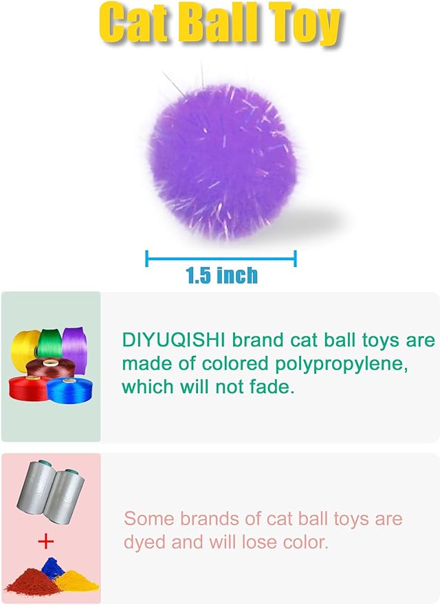 50-Pack Soft Cat Toy Balls – Fun Playtime & Exercise for All Cats (1.5 inch, Cat Toys Mega Set)-Mewly Pet