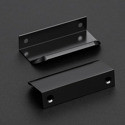 10 Pack Black Cabinet Handles, 3.15 Inch (80mm) Finger Edge Pulls, 2-1/2 Inch Hole Center, Finger Pulls for Cabinets, Hardware