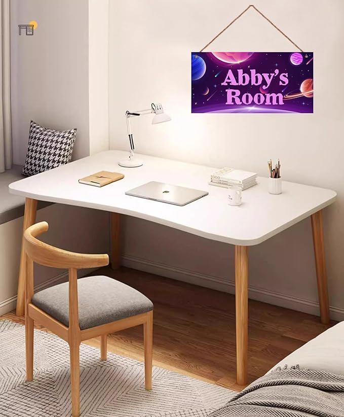 Personalized Universe Sign Funny Aerospace Themed For Kids Room Boys Bedroom Door Decor,Custom Name Wall Decor Decorative Plate for Nursery Girls Room