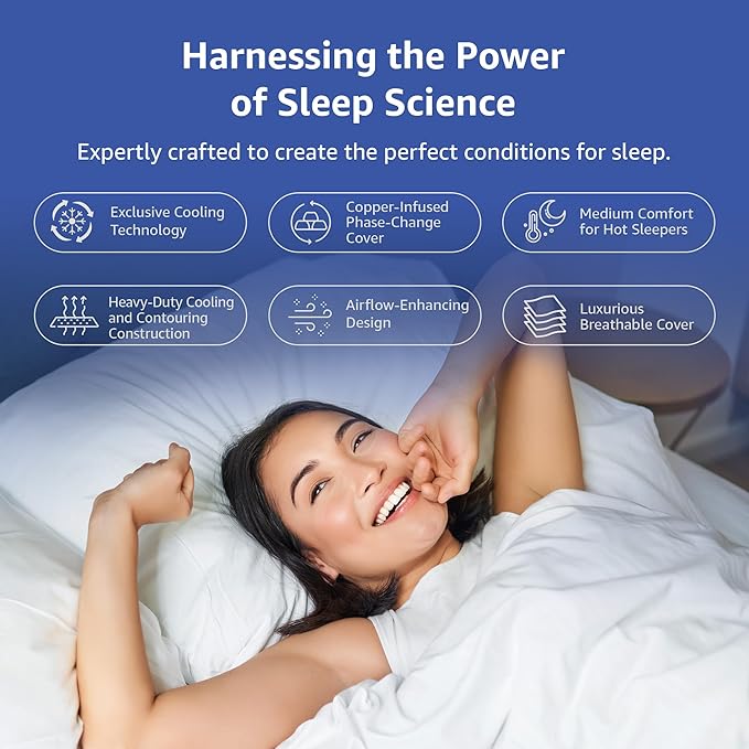 ROOST SLEEP 14-Inch Twin XL Mattress with Medium Firm Support, CertiPUR-US Certified, Copper Smart Thermic Cooling Gel Memory Foam for Hot Sleepers, Made in USA