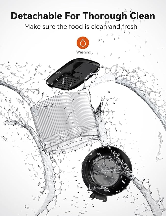 WOPET Automatic Cat Feeder, WiFi Automatic Dog Feeder with APP Control for Slow Feeding, Cat Food Dispenser with 10S Voice Record, Up to 10 Meals Per Day for Cats and Dogs-Mewly Pet