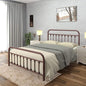 Golden Gate Beds Victorian Vintage Style Metal Bed Frame with Wrought Iron Headboard and Footboard, Classic Platform Bedframe with Storage, No Box Spring Needed, Mattress Foundation, Brown, Queen Size