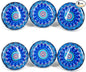Handmade Blue Mandala Design Ceramic Stone Cabinet Knobs, Vintage Decorative Drawer Pulls for Trendy Cabinets, Modern Dressers & Cupboards, Knobs for Kitchen & Furniture-Set of 6