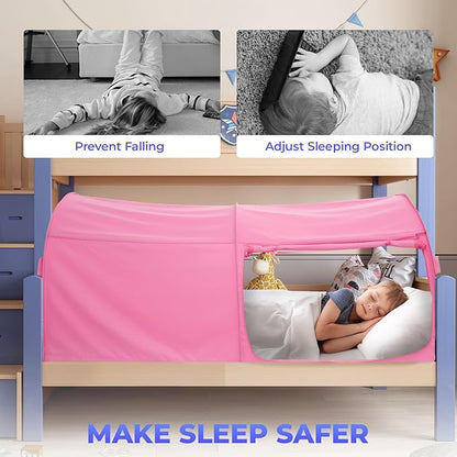 Alvantor Bed Canopy Bed Tents Dream Tents Privacy Space Twin Size Sleeping Tents Indoor Pop Up Portable Frame Curtains Breathable Grey Cottage (Mattress Not Included) Reducing Light