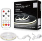White COB Led Strip Light Max with RF Remote, 16.4ft 6500K Dimmable Ultra Bright Daylight White COB Light Strip, Indoor COB Led Lights for Mirror, Ceiling, Kitchen, Room, Cabinet, Closet
