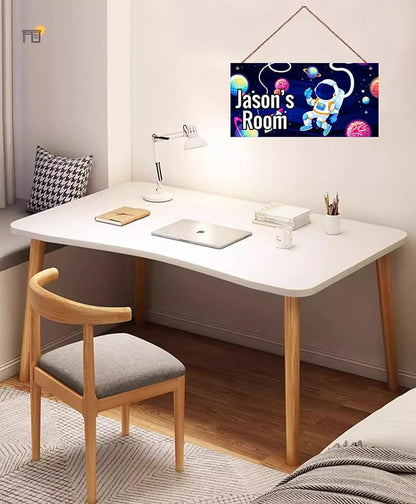 Personalized Sign Universe Sign Outer Space Theme Art Décor For Kids Room Custom Name Astronaut Door Wall Art Décor For Little Man Cave, Floral Nursery Art Plate For Girls Room Boys Bedroom Baby
