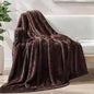 Exclusivo Mezcla Plush Fuzzy Fleece Throw Blanket Extra Large, Super Soft, Fluffy and Warm Blankets for Couch, Bed, Suitable for All Seasons (50x70 Inches, Coffee)