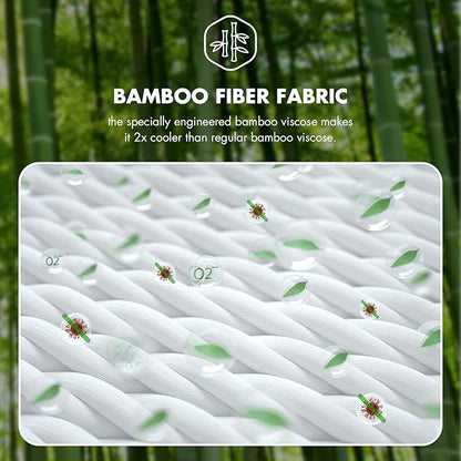 Mattress King Size 14 Inch - Memory Foam Hybrid Mattresses for Pressure Relief & Motion Isolation - Medium Firm King Mattress with Pocketed Coils Breathable Bamboo Cover Certipur-Us Certified
