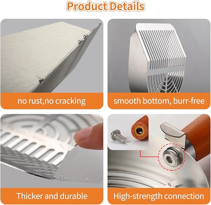 Extra-Thick Stainless Steel Cat Litter Scoop Heavy Duty Metal Litter Scooper with Holder Easy Remove Stuck Litter-Mewly Pet