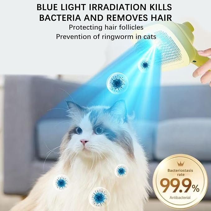 Pet Steam Brush Dog Four in One Multi-Purpose Cat Steam Brush Has Self-Cleaning Function Anti Static Massage Cleaning and Shedding Innovative Spray Function is Ideal for Cats and Dogs-Mewly Pet