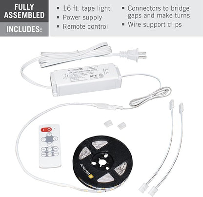 Armacost Lighting 421501 Ribbon Flex Home Tunable White LED Tape Light Kit with Remote, 16 ft