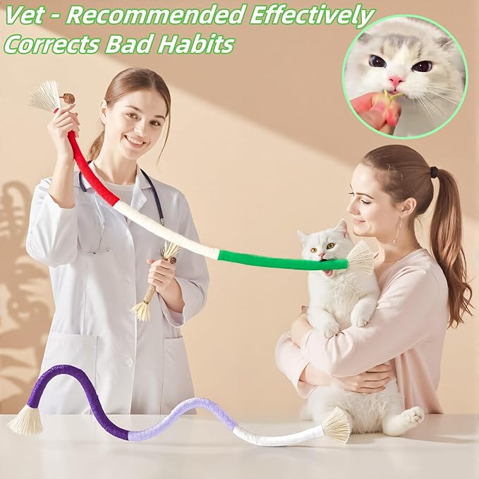 Cat Toys, 3PCS Catnip Toy for Indoor Kitten Treat Cats Chew Stick for Dental Cleaning Teeth Kitten Silvervine Rope Kitty Feather Snack for for Kick Molar Scratch Self Play Interactive Boredom-Mewly Pet