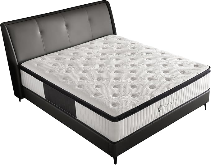 Queen Mattress,12 Inch Queen Size Mattresses Memory Foam Hybrid White Mattress in a Box,with Provide Support and Improve Sleep Mattresses,Medium Firm,CertiPUR-US.