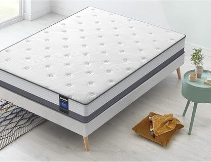 Coolvie Twin XL Mattress 10 Inch Twin XL Hybrid Mattress, Low Motion Transfer & Breathable Bed Mttresses in A Box, Built in Pocketed Coils and Gel Memory Foam Layer, Avaliable in Adjustable Bed