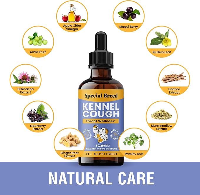 Cough Support for Dogs & Cats, Dry and Wet, Respiratory & Cold, Made in USA, 2oz-Mewly Pet