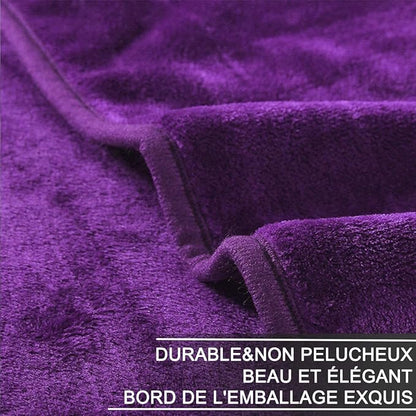 HOZY Soft Blanket Queen Size Fleece Warm Fuzzy Bed Blankets for The Bed Sofa Lightweight 350GSM Purple 90"*90"