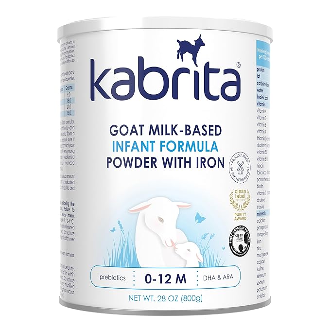 Kabrita Goat Milk Infant Formula - Easy to Digest Baby Formula 0-12 Months - Contains Prebiotics, Iron, DHA, Non-GMO - Gentle on Sensitive Tummies - Formula Supporting Gut Health & Sleep - 28Oz-Mewly Pet