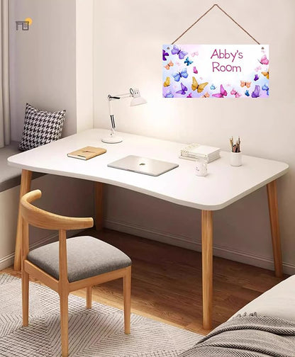 Personalized Name Butterfly For Girls Room Baby Nursery Door Wood Plaque Hanging Wall Art Decor For Kids Bedroom Nursery