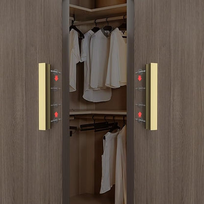 homdiy 5 Pack Adjustable Brushed Brass Cabinet Pulls 2" to 8.8" (51-224mm) Adjustable Hole Distance Drawer Pulls