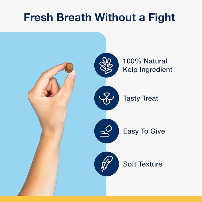 ProDen PlaqueOff Soft Chews with Natural Kelp - for Small & Medium Breed Dogs & Cats - Supports Normal, Healthy Teeth, Gums, and Breath Odor in Dogs & Cats - 90 Soft Chews-Mewly Pet