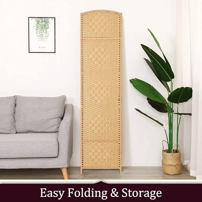 Rose Home Fashion 6 ft Tall Room Divider, Room Dividers and Folding Privacy Screens, 15.7in Privacy Screen 4 Panel Partition Temporary Wall Separation for Private, Light Beige