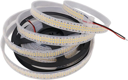 LED Strip Lights Warm White 3000K 16.4ft/5M Double Row 2835 SMD 2400LEDs DC 24V Daylight Bright Dimmable Flexible LED Tape Light Waterproof IP67 Outdoor Lighting(No Adapter & Dimmer)