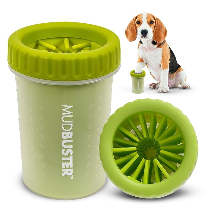 Dexas MudBuster Portable Dog Paw Cleaner, Medium, Green, PW710383-Mewly Pet
