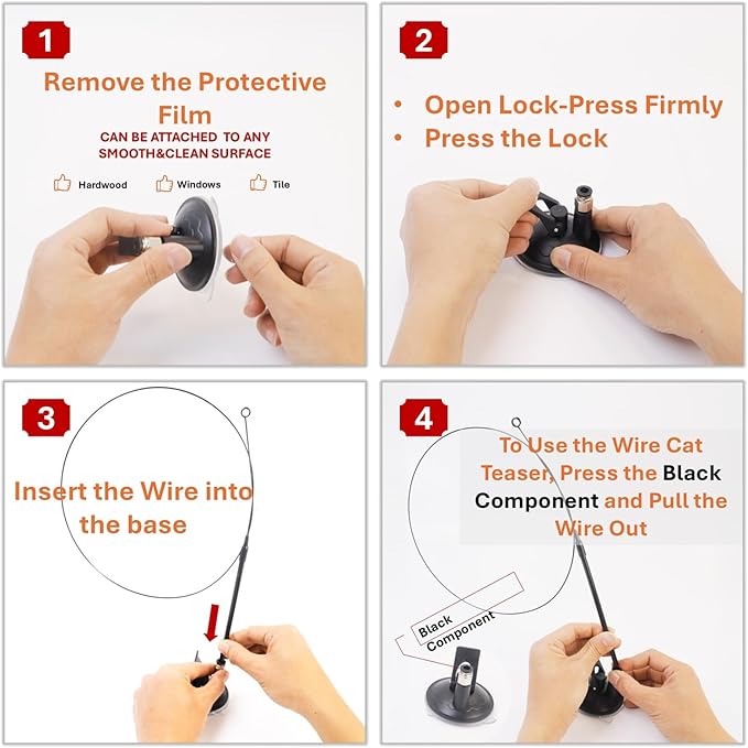 12PCS Interactive Cat Feather Wand Toy Set – 11 Bird & Feather Teaser Refills with Bells + Flexible Suction Cup Wand – Realistic Bird Design, Natural Materials, Indoor Cat Toys for Exercise & Play-Mewly Pet