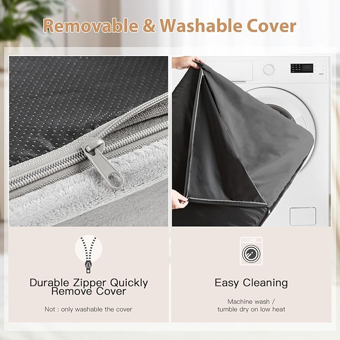 WNPETHOME Orthopedic Giant Dog Beds Large Sized Dog, Waterproof Extra Large Dogs Bed with Removable Washable Cover, Multi-Needle Quilting Dogs Crate Bed-Mewly Pet