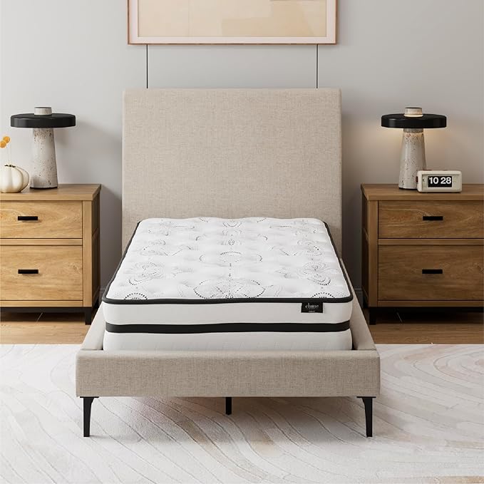 Signature Design by Ashley King Size Chime 10 Inch Medium Firm Hybrid Mattress with Cooling Gel Memory Foam for Pressure Relief, Fiberglass Free, Mattress In A Box