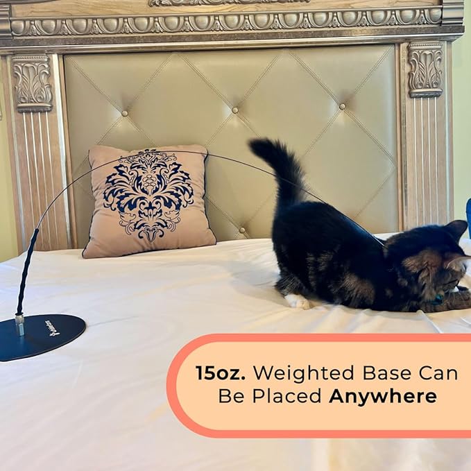 Interactive Catnip Bird Toy Set, Interactive Cat Toys for Indoor Cats, Cat Feather Toy, Suction Cup, Weighted Base, 5 Replacement Birds, Feathers & Bells, Realistic Bird Impression-Mewly Pet