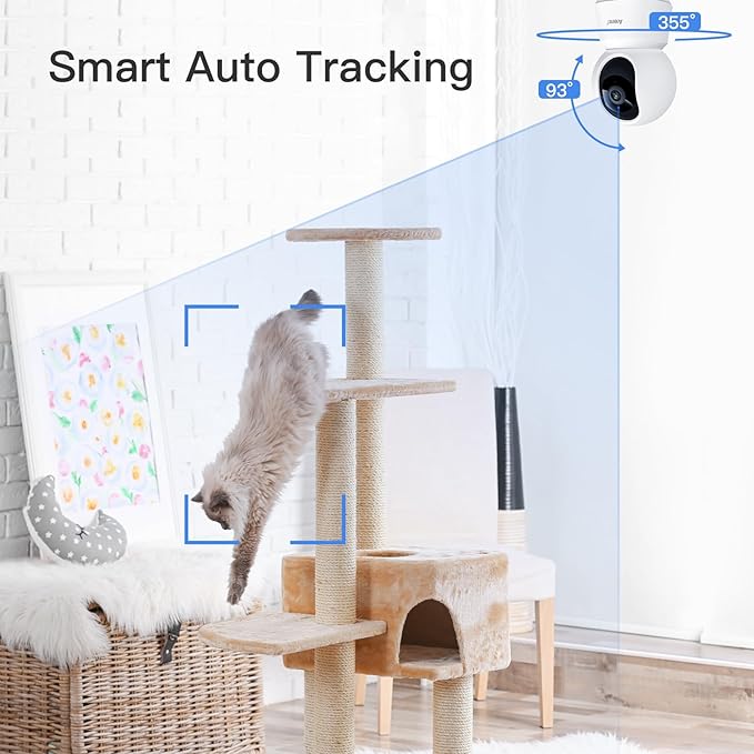 ARENTI 5G Indoor Security Camera, 4MP Pet Camera with Speaker for Dog/Cat, Baby Monitor with Phone App, Dual-Band WiFi, Auto Tracking, Super Night Vision, 2-Way Talk, Cloud & SD Card Storage(P2Q 2PC)-Mewly Pet