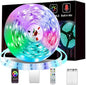 Battery Powered Led Strip Lights, 20ft/6m one Sets of Strip Light with 4 AA Battery Box/USB RGB LED Lights, Remote and APP Control
