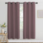 NICETOWN Dry Rose Bedroom Curtains 72 inches Long, Grommet Blackout Thermal Insulated Window Treatment Room Darkening for Bedroom/Home Office, 2 Panels, W37 x L72