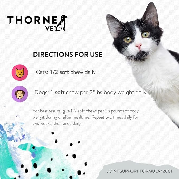 ThorneVET Joint Support Formula – Dog & Cat Joint Health Support, 120 Soft Chews-Mewly Pet