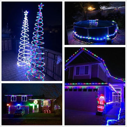 100Ft LED Rope Lights, Cuttable & Connectable Outdoor String Lights Waterproof Decorative Lighting for Indoor/Outdoor, Patio, Backyards, Party, Halloween and Christmas Decorations (Multicolor)