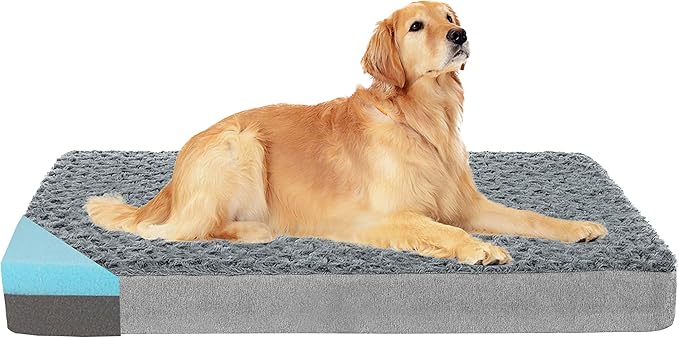 Orthopedic Memory Foam Dog Bed, Cooling Dog Beds for Extra Large Dogs -Waterproof Pet Bed for Crate with Removable Washable Cover, Ideal for Arthritic Dogs, XL(41inch,90Lbs)-Mewly Pet
