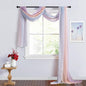 RYB HOME Canopy Bed Curtains - Soft Sheer Valance Curtains Backdrop for Dining Living Room Stage Events Sliding Door, 60 inch Wide x 216 inches Long, 1 Pair,Light Rainbow