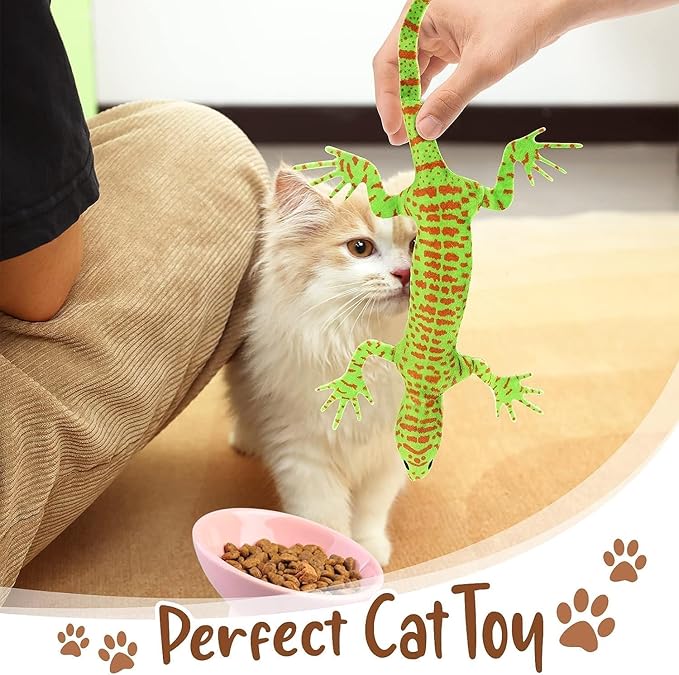 CiyvoLyeen Lizard Catnip Toys Chew Bite Resistant Toys for Indoor Cats Boredom Relief Teeth Cleaning Interactive Funny Cute Kitten Cat Lover Gifts Christmas Birthday Presents Set of 4-Mewly Pet