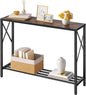 Tajsoon Console Table 41.8”, 2-Tier Industrial entryway Table, Narrow Sofa Table with Shelves, Entrance Table for Entryway, Hallway, Living Room, Foyer, Corridor, Office, Rustic Brown