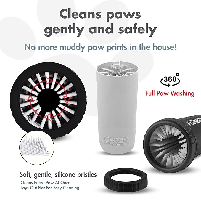 Dexas Medium Dog Paw Cleaner, Matte Black - Premium Quality Pet Supplies and Dog Accessories - Easy to Use and Clean MudBuster for Dogs - Patented Product - BPA Free-Mewly Pet