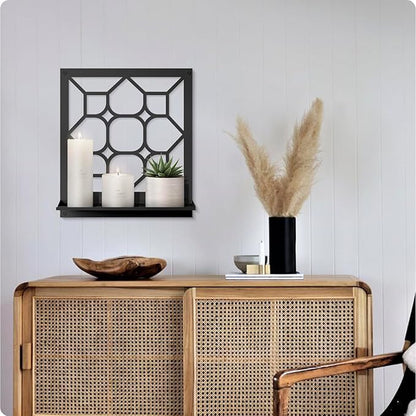 Classical Candle Wall Sconce, Black Bathroom Wall Decor, Farmhouse Wall Art for Living Room Bedroom Bathroom (2 Pack 11.8 x 13 in)