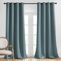 NICETOWN Bedroom Blackout Curtains Panels - Triple Weave Energy Saving Thermal Insulated Solid Grommet Blackout Draperies for Patio, 1 Pair, Greyish Blue, W52 x L95 Inch