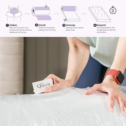 NapQueen 6 Inch Twin-XL Size Mattress, Cooling Gel Memory Foam Mattress, Bed in a Box,White