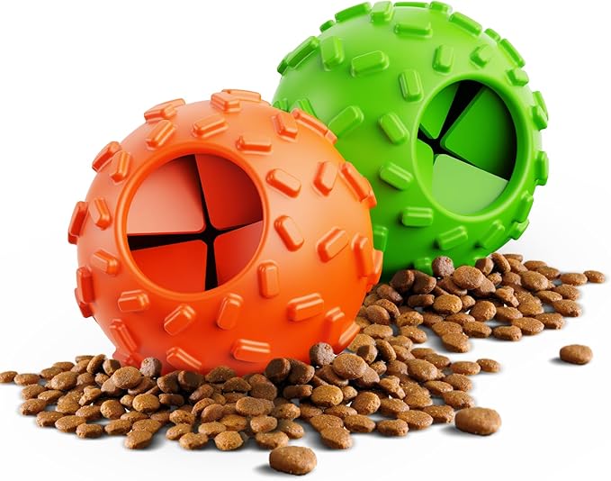 Dog Puzzle Toy 2 Pack – Cognitive Dog Treat Toy,Interactive Dog Toys for Treat Dispensing, Slow Feeder for Mental Stimulation & Anxiety Relief, Puppy Training Toy, Natural Rubber-Mewly Pet